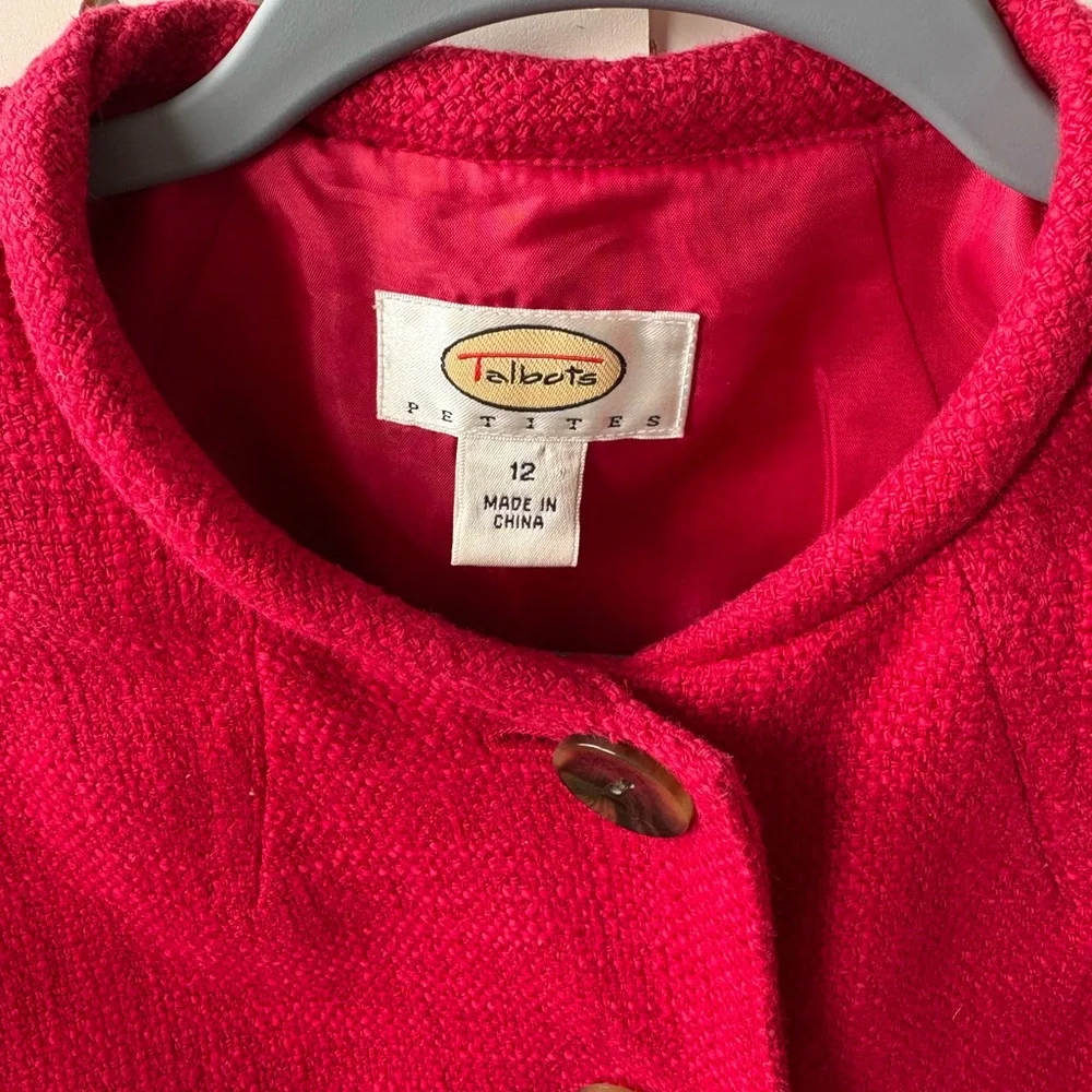 Talbots Bold Red Women's Blazer with Buttons  Size 12